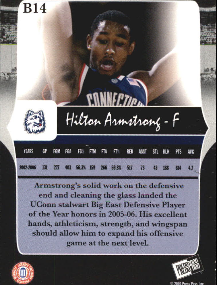 2006-07 Press Pass Legends Bronze #14 Hilton Armstrong back image