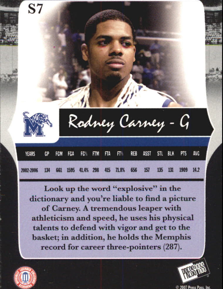 2006-07 Press Pass Legends Silver #7 Rodney Carney back image