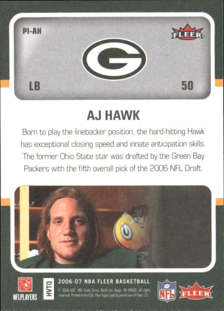 2006-07 Fleer Jordan's Platinum Influence #AH A.J. Hawk back image