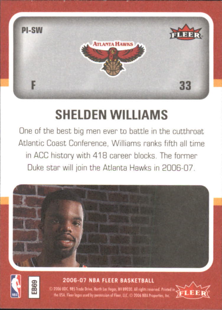 2006-07 Fleer Jordan's Platinum Influence #SW Shelden Williams back image