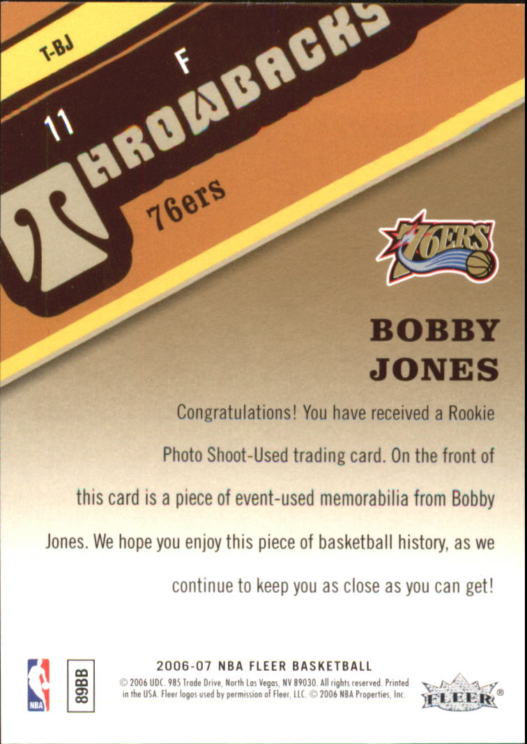2006-07 Fleer Throwbacks #BJ Bobby Jones back image