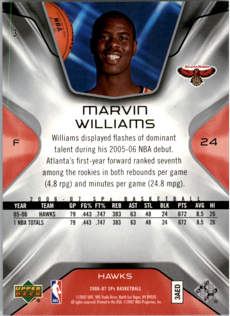 2006-07 SPx #3 Marvin Williams back image