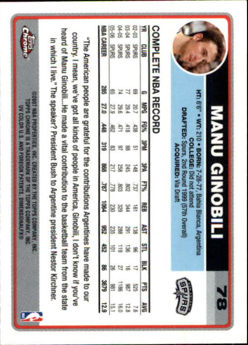 Manu Ginobili cards (2003-2018) Spurs - You Choose - Picture 50 of 163