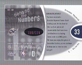 2006-07 E-X Behind the Numbers #BNBH Brendan Haywood back image