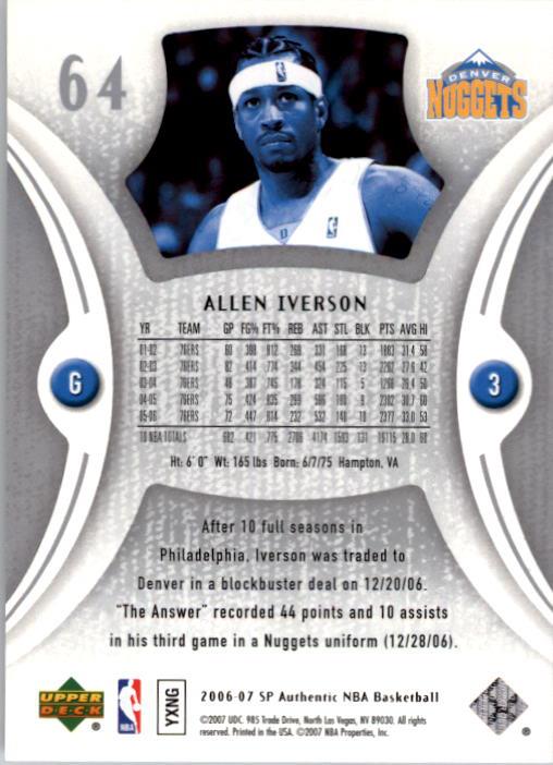 Allen Iverson cards (1997-2021) 76ers Nuggets - You Choose - Bild 178 von 228