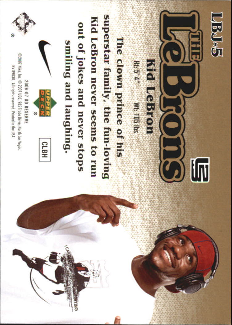 2006-07 UD Reserve The LeBrons Gold #LBJ5 LeBron James back image