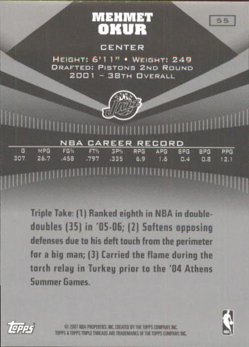 2006-07 Topps Triple Threads - Emeka Okafor #42 /899 for