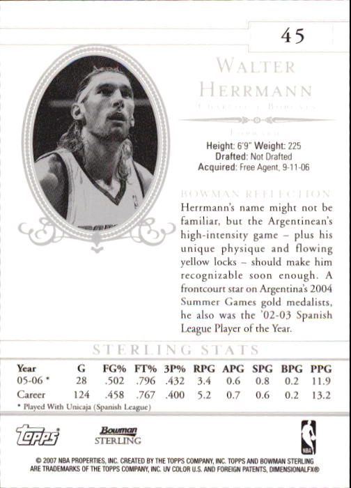 2006-07 Bowman Pallacanestro Sterling A SCELTA - Foto 44 di 104