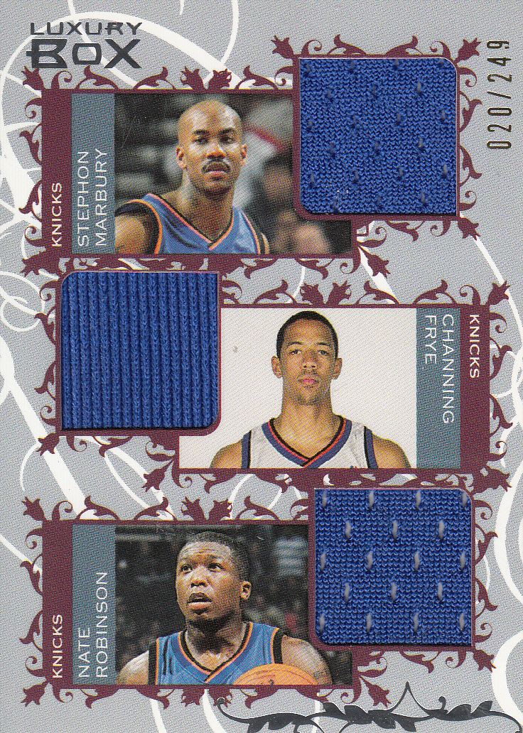 2006-07 Topps Luxury Box Courtside Relics Triple #MFR Stephon Marbury/Channing Frye/Nate Robinson
