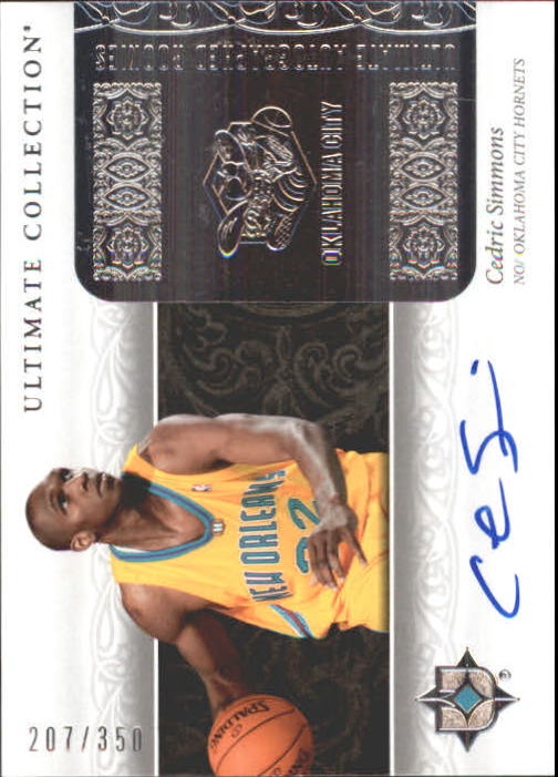 2006-07 Ultimate Collection #185 Cedric Simmons AU RC