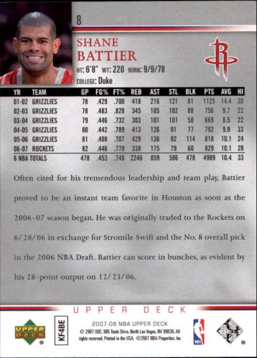 A8858- 2007-08 Upper Deck Bk Cards 1-250 +Inserts -You Pick- 15+ FREE US SHIP - Picture 17 of 411