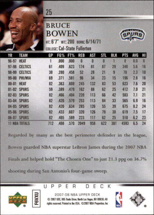A8858- 2007-08 Upper Deck Bk Cards 1-250 +Inserts -You Pick- 15+ FREE US SHIP - Picture 51 of 411
