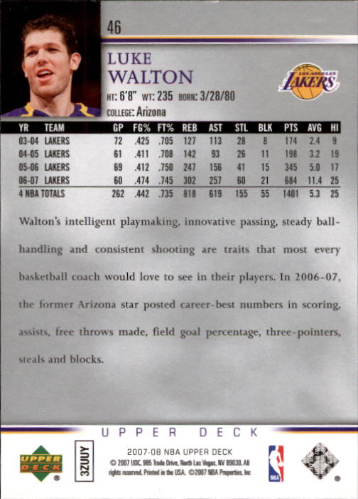 A8858- 2007-08 Upper Deck Bk Cards 1-250 +Inserts -You Pick- 15+ FREE US SHIP - Picture 89 of 411