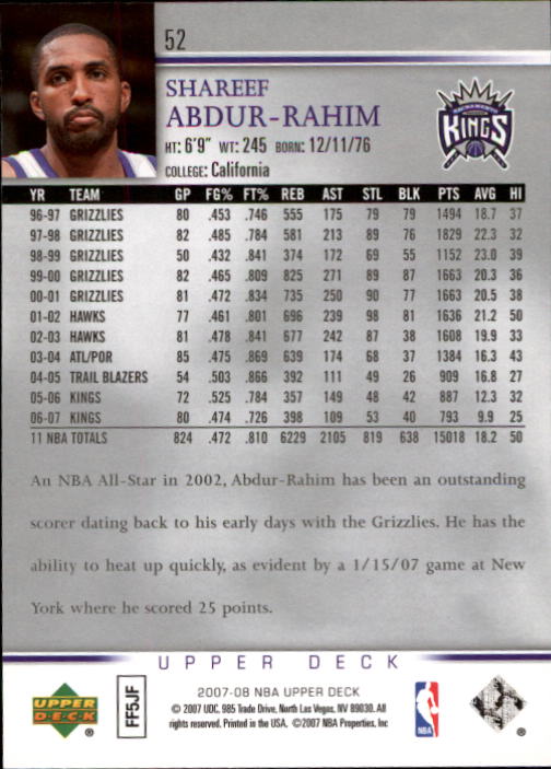A8858- 2007-08 Upper Deck Bk Cards 1-250 +Inserts -You Pick- 15+ FREE US SHIP - Picture 101 of 411