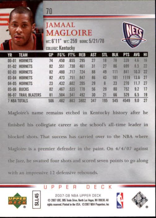 A8858- 2007-08 Upper Deck Bk Cards 1-250 +Inserts -You Pick- 15+ FREE US SHIP - Picture 135 of 411