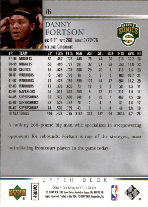 A8858- 2007-08 Upper Deck Bk Cards 1-250 +Inserts -You Pick- 15+ FREE US SHIP - Picture 147 of 411
