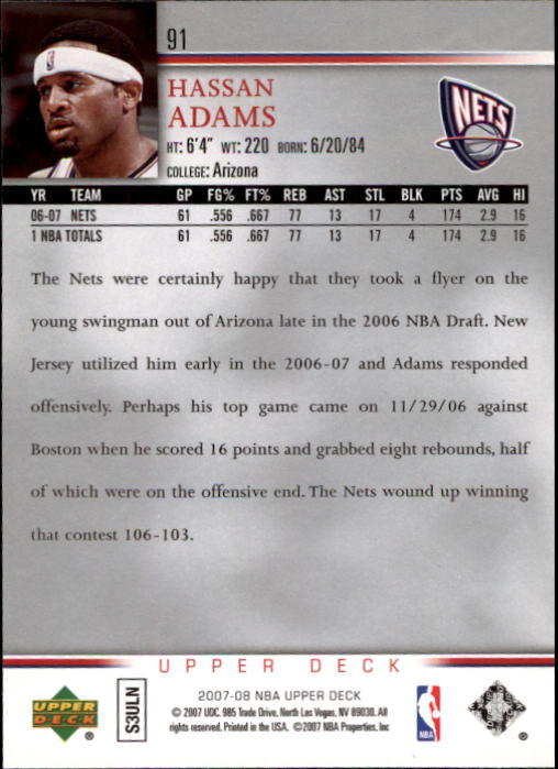 A8858- 2007-08 Upper Deck Bk Cards 1-250 +Inserts -You Pick- 15+ FREE US SHIP - Picture 175 of 411