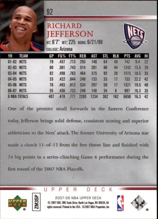 A8858- 2007-08 Upper Deck Bk Cards 1-250 +Inserts -You Pick- 15+ FREE US SHIP - Picture 177 of 411