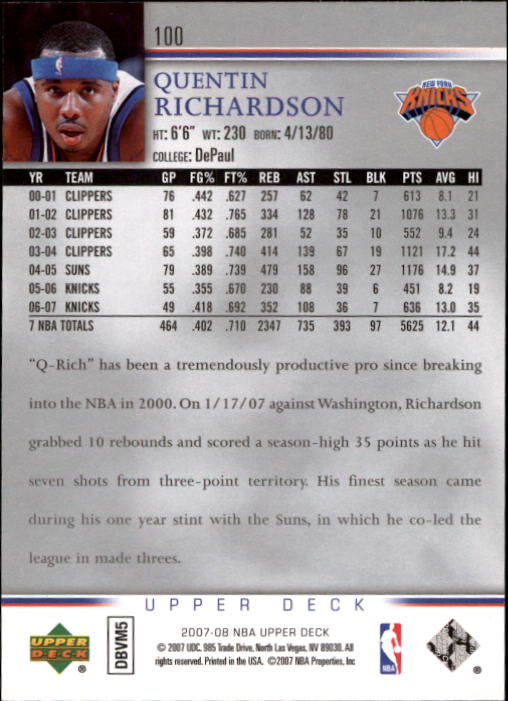 A8858- 2007-08 Upper Deck Bk Cards 1-250 +Inserts -You Pick- 15+ FREE US SHIP - Picture 191 of 411