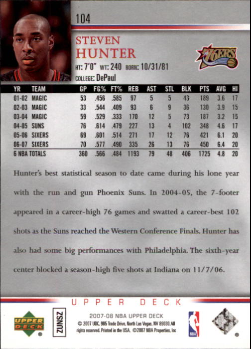 A8858- 2007-08 Upper Deck Bk Cards 1-250 +Inserts -You Pick- 15+ FREE US SHIP - Picture 199 of 411