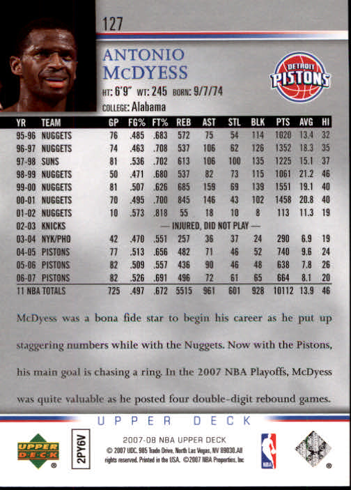 A8858- 2007-08 Upper Deck Bk Cards 1-250 +Inserts -You Pick- 15+ FREE US SHIP - Picture 243 of 411