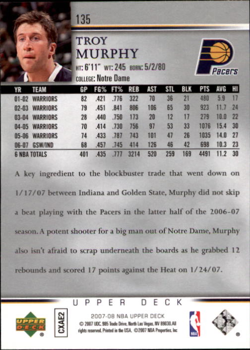 A8858- 2007-08 Upper Deck Bk Cards 1-250 +Inserts -You Pick- 15+ FREE US SHIP - Picture 259 of 411