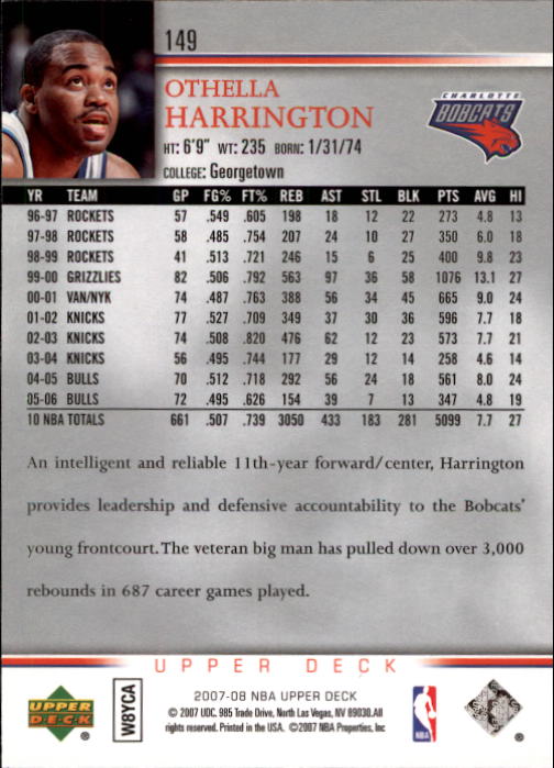 A8858- 2007-08 Upper Deck Bk Cards 1-250 +Inserts -You Pick- 15+ FREE US SHIP - Picture 287 of 411
