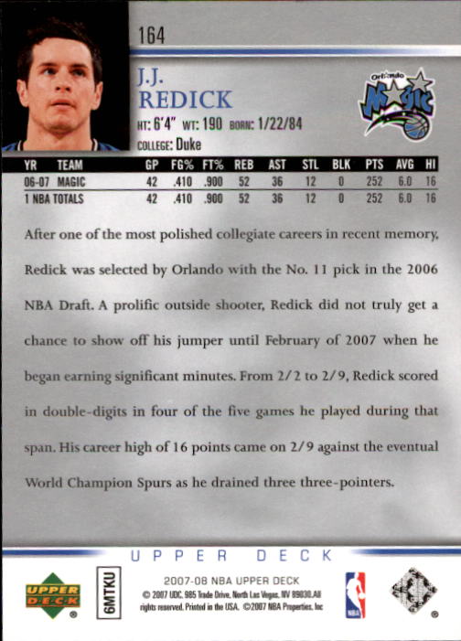 A8858- 2007-08 Upper Deck Bk Cards 1-250 +Inserts -You Pick- 15+ FREE US SHIP - Picture 313 of 411