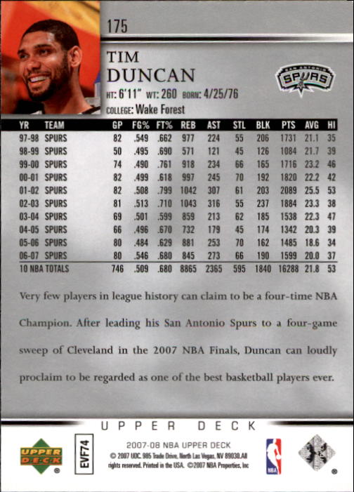 A8858- 2007-08 Upper Deck Bk Cards 1-250 +Inserts -You Pick- 15+ FREE US SHIP - Picture 333 of 411