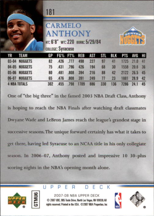 Carmelo Anthony cards (2004-2023) Nuggets Thunder Knicks Blazers - You Choose - Bild 80 von 284