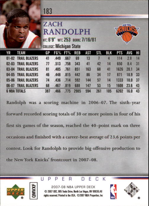 A8858- 2007-08 Upper Deck Bk Cards 1-250 +Inserts -You Pick- 15+ FREE US SHIP - Picture 345 of 411