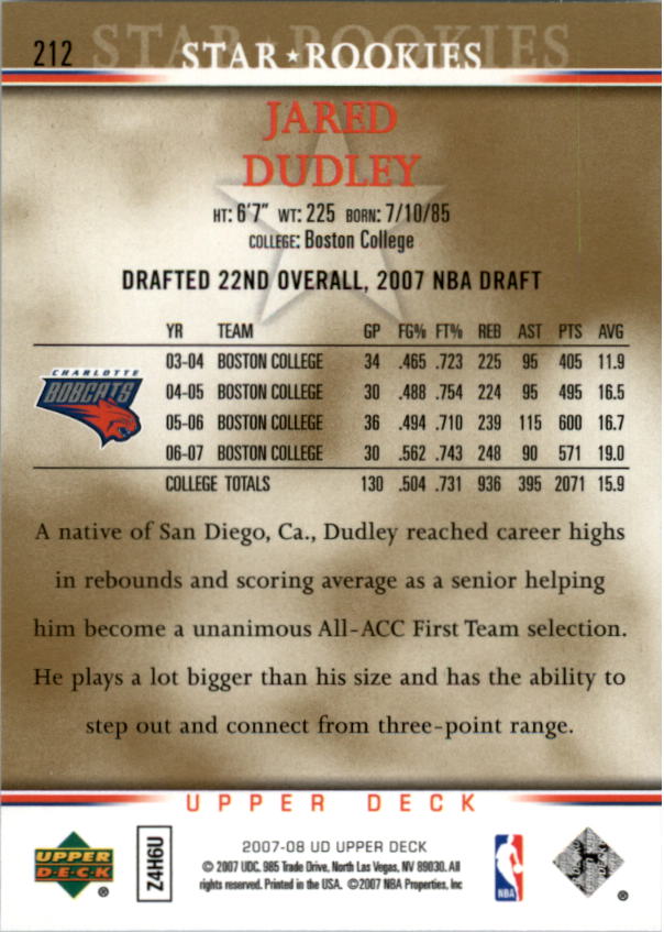 A8858- 2007-08 Upper Deck Bk Cards 1-250 +Inserts -You Pick- 15+ FREE US SHIP - Picture 385 of 411