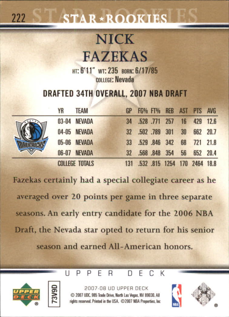 A8858- 2007-08 Upper Deck Bk Cards 1-250 +Inserts -You Pick- 15+ FREE US SHIP - Picture 399 of 411