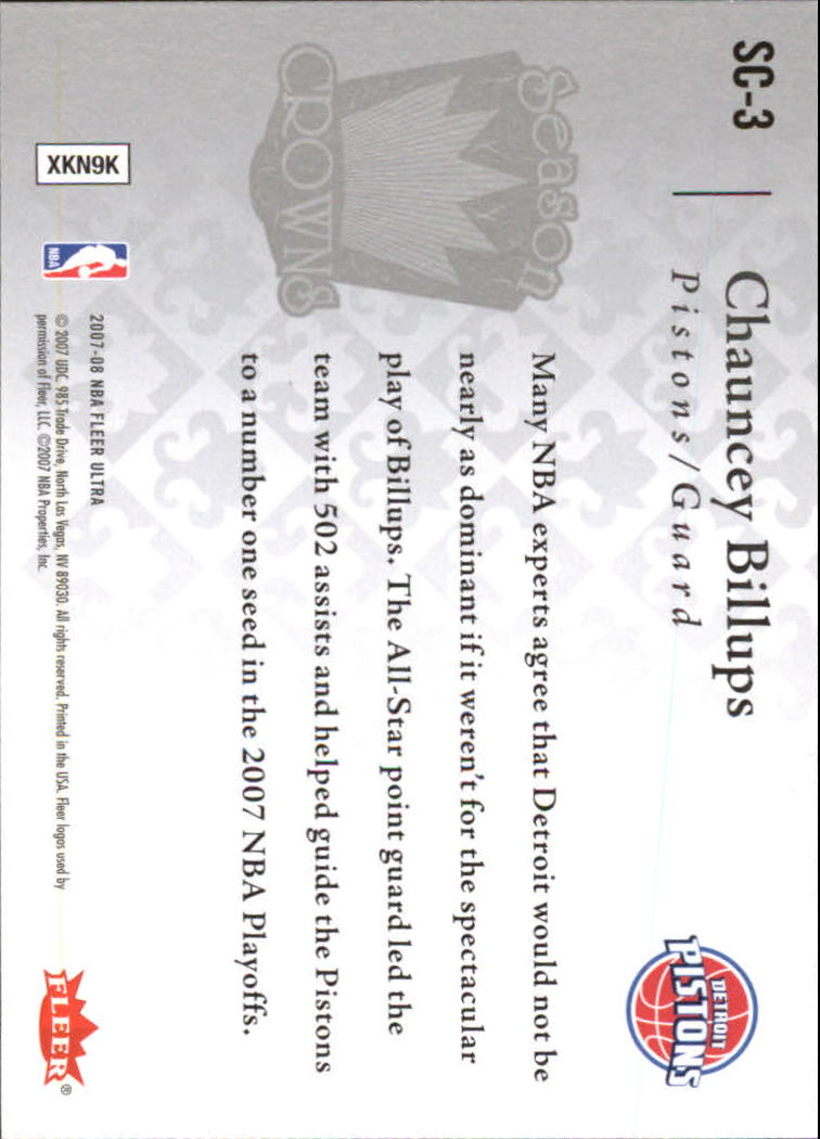 2007-08 Ultra SE Season Crowns #SC3 Chauncey Billups