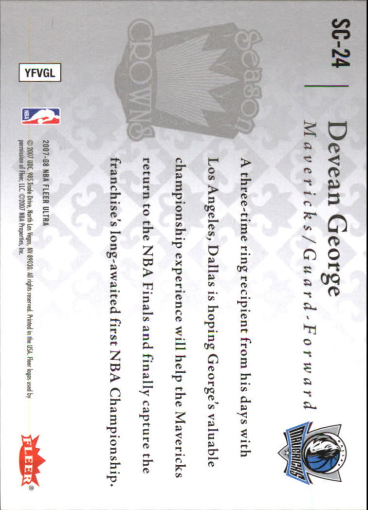 2007-08 Ultra SE Season Crowns #SC24 Devean George