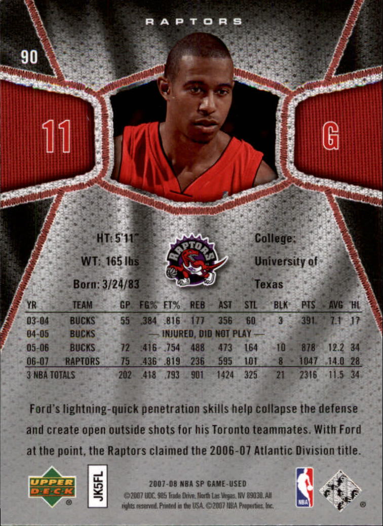 2007-08 SP Game Used #90 T.J. Ford back image