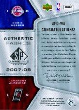 2007-08 SP Game Used Authentic Fabrics Dual #WA Chris Webber/LaMarcus Aldridge back image