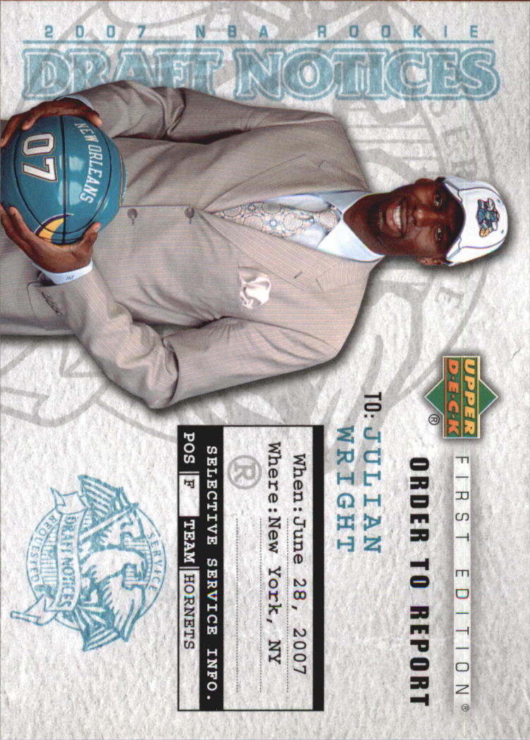 2007-08 Upper Deck First Edition Draft Notices #DN13 Julian Wright