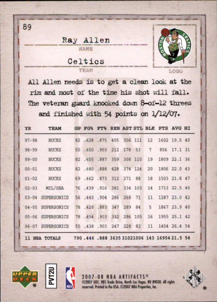 Ray Allen cards (1997-2021) Bucks Celtics Sonics Heat - Picture 261 of 349