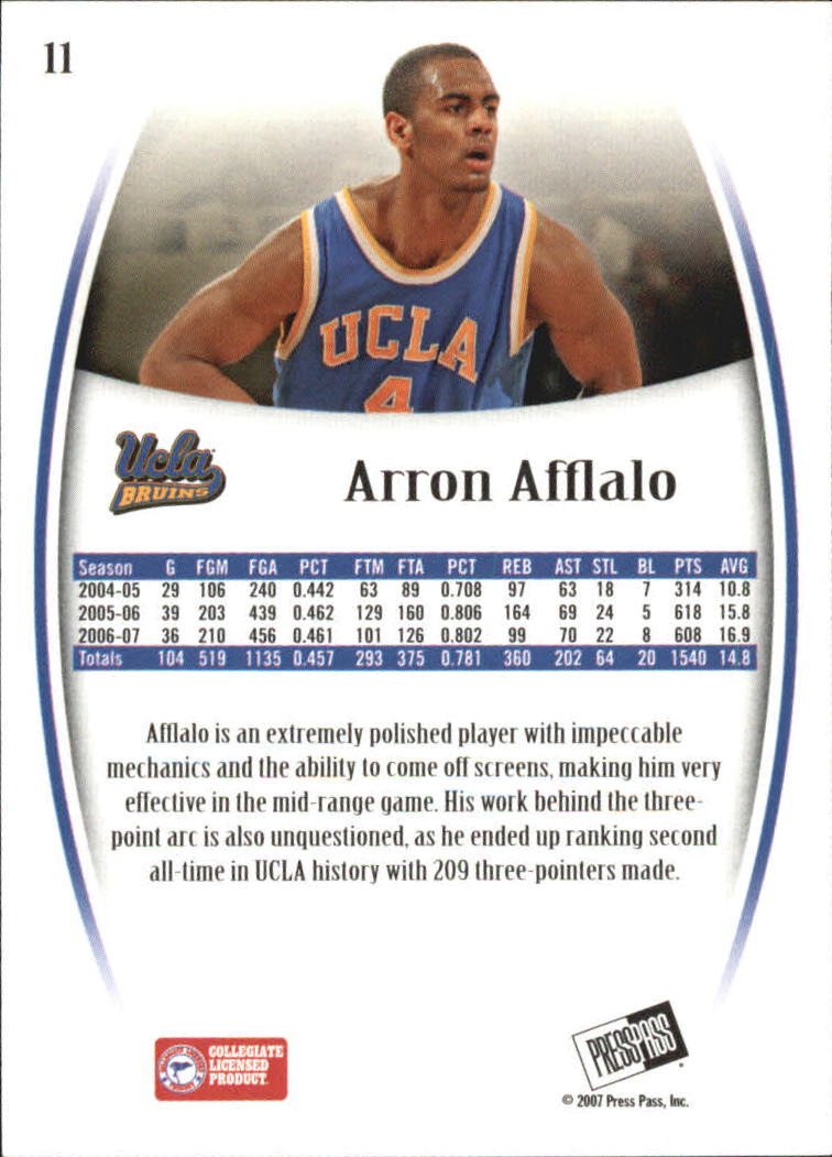 2007-08 Press Pass Legends Silver #11 Aaron Afflalo back image