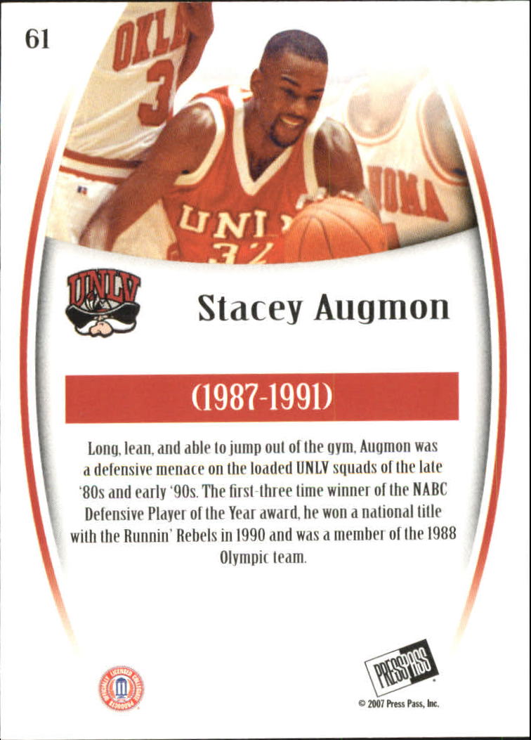 2007-08 Press Pass Legends Silver #61 Stacey Augmon back image