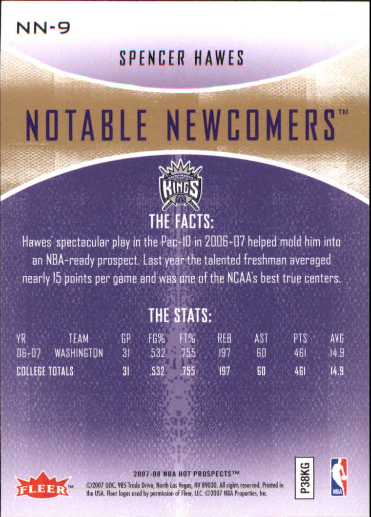 2007/2008 Fleer Hot Prospects Basketball "Insert" Cards - Picture 11 of 37