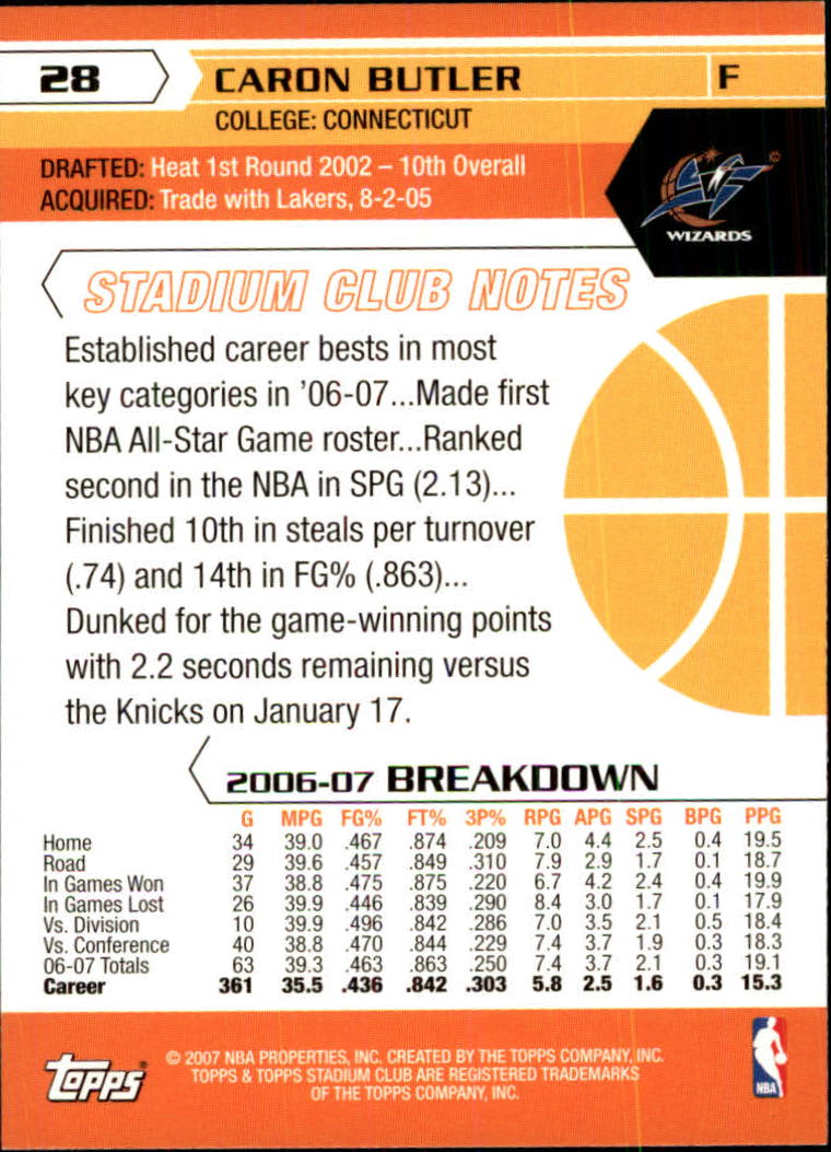 2007-08 Stadium Club #28 Caron Butler