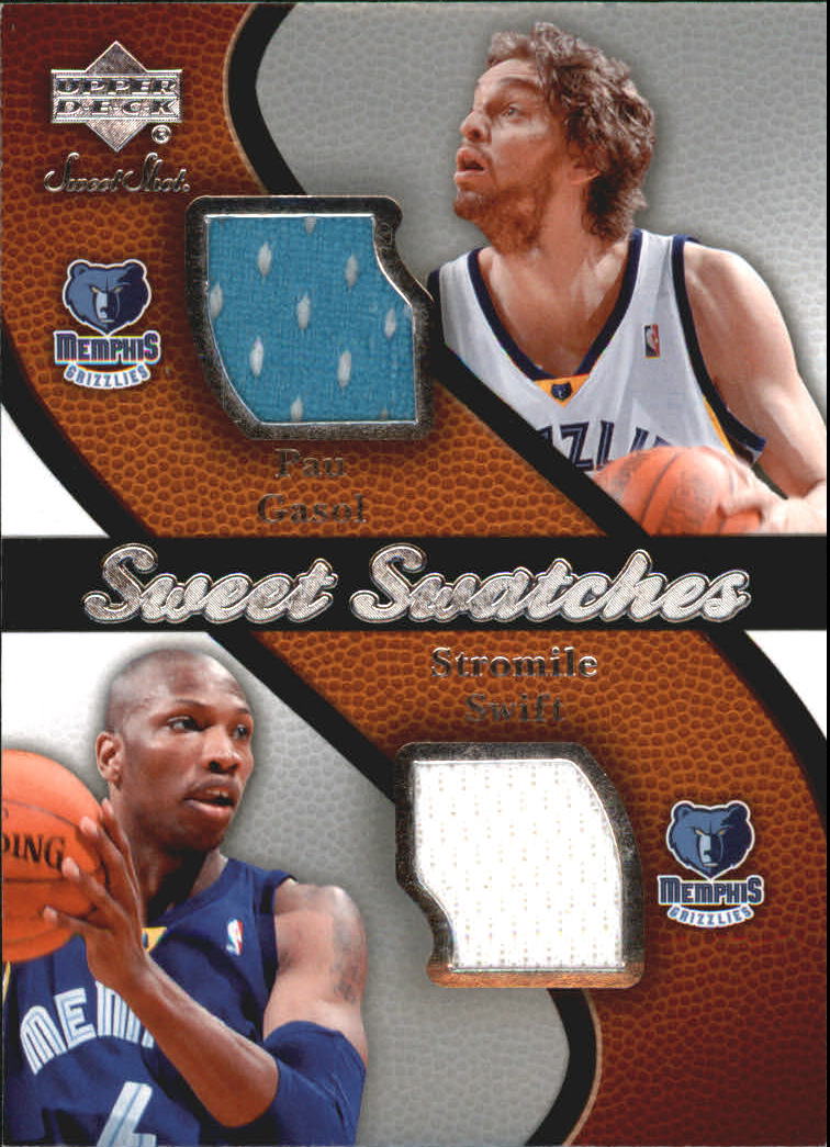 2007-08 Sweet Shot Sweet Swatches Dual #SG Pau Gasol/Stromile Swift