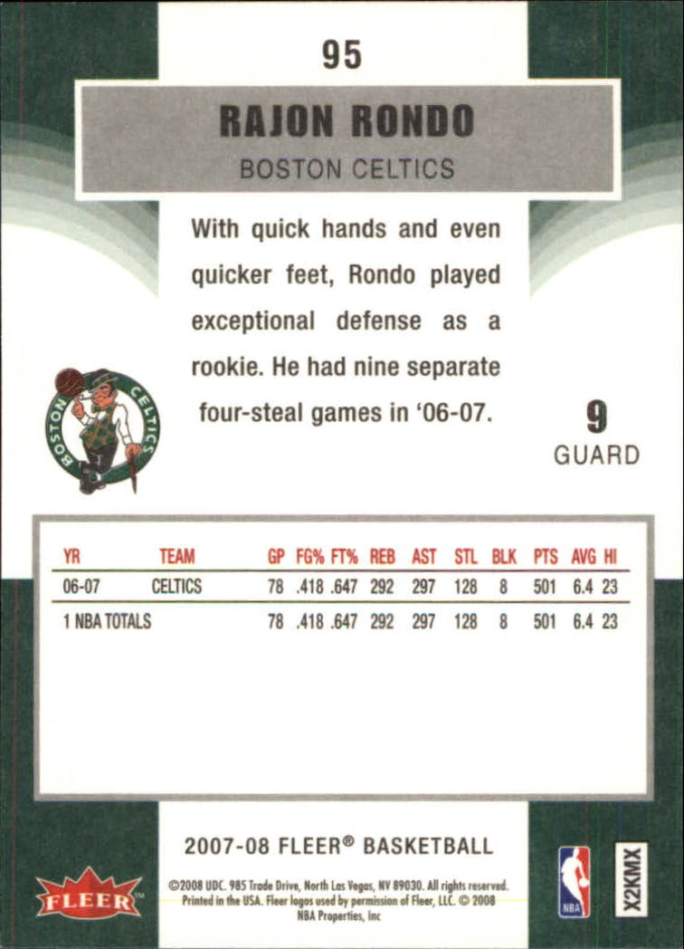 Rajon Rondo Rookie Card Fleer 06