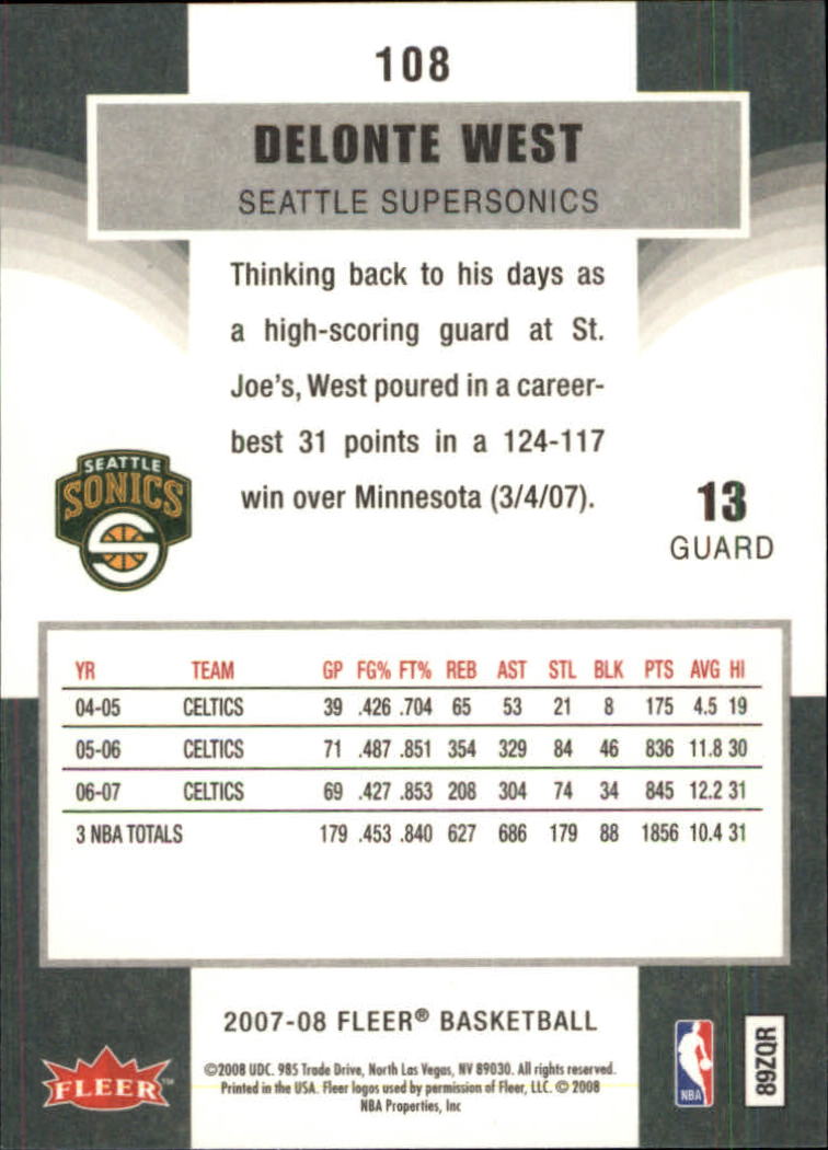 2007-08 Fleer Basketball (Pick Card From List) C3 11-24 - Picture 165 of 321