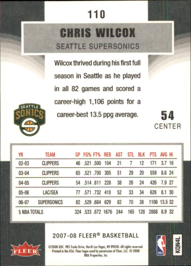 2007-08 Fleer Basketball (Pick Card From List) C3 11-24 - Picture 167 of 321