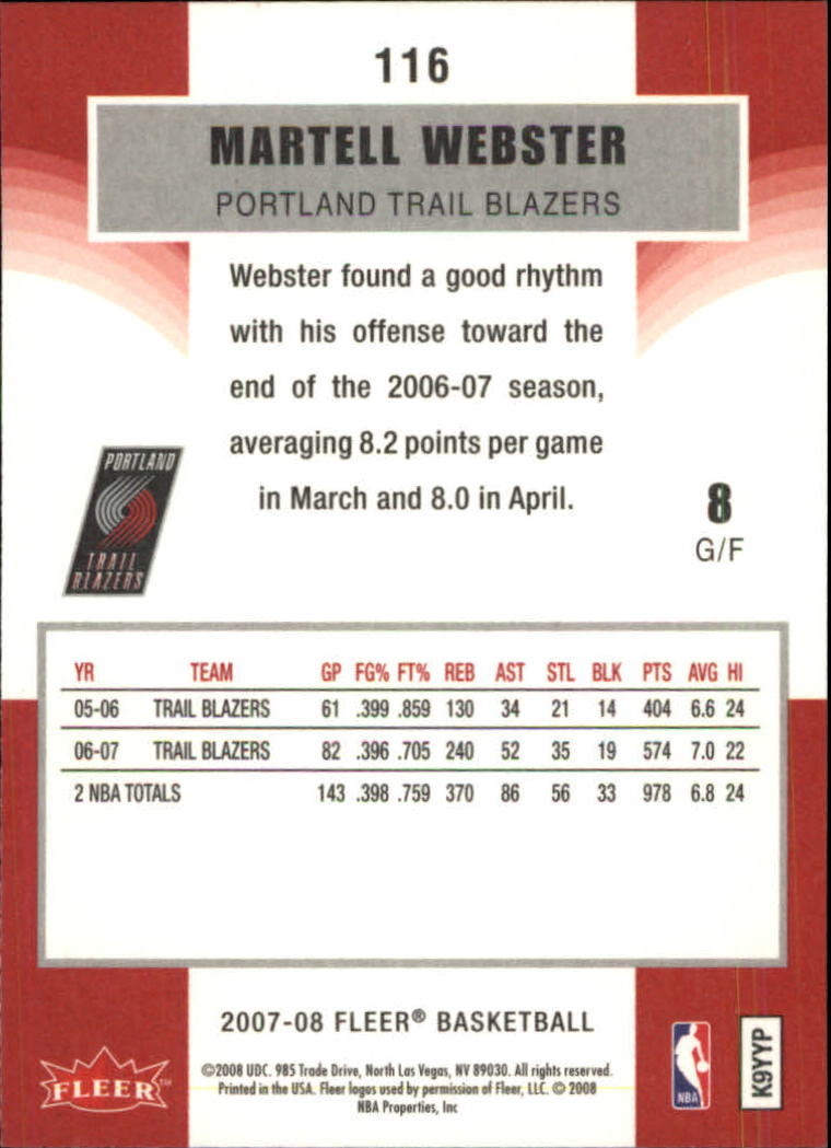2007-08 Fleer Basketball (Pick Card From List) C3 11-24 - Picture 175 of 321