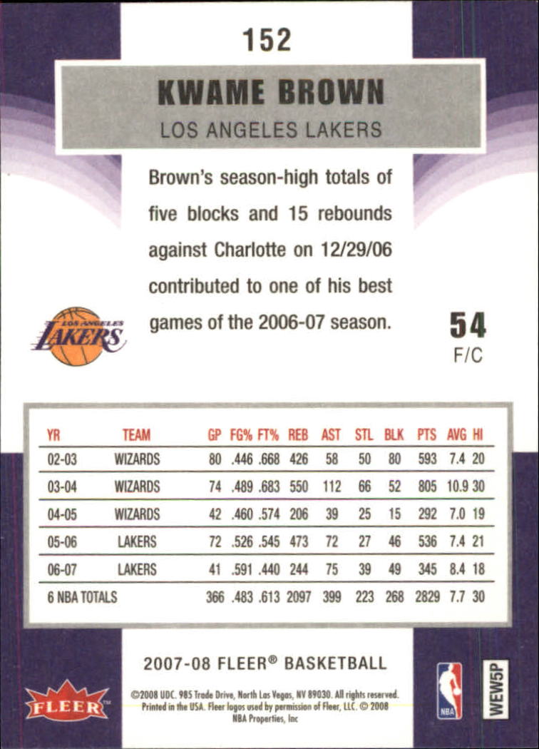 2007-08 Fleer Basketball (Pick Card From List) C3 11-24 - Picture 241 of 321