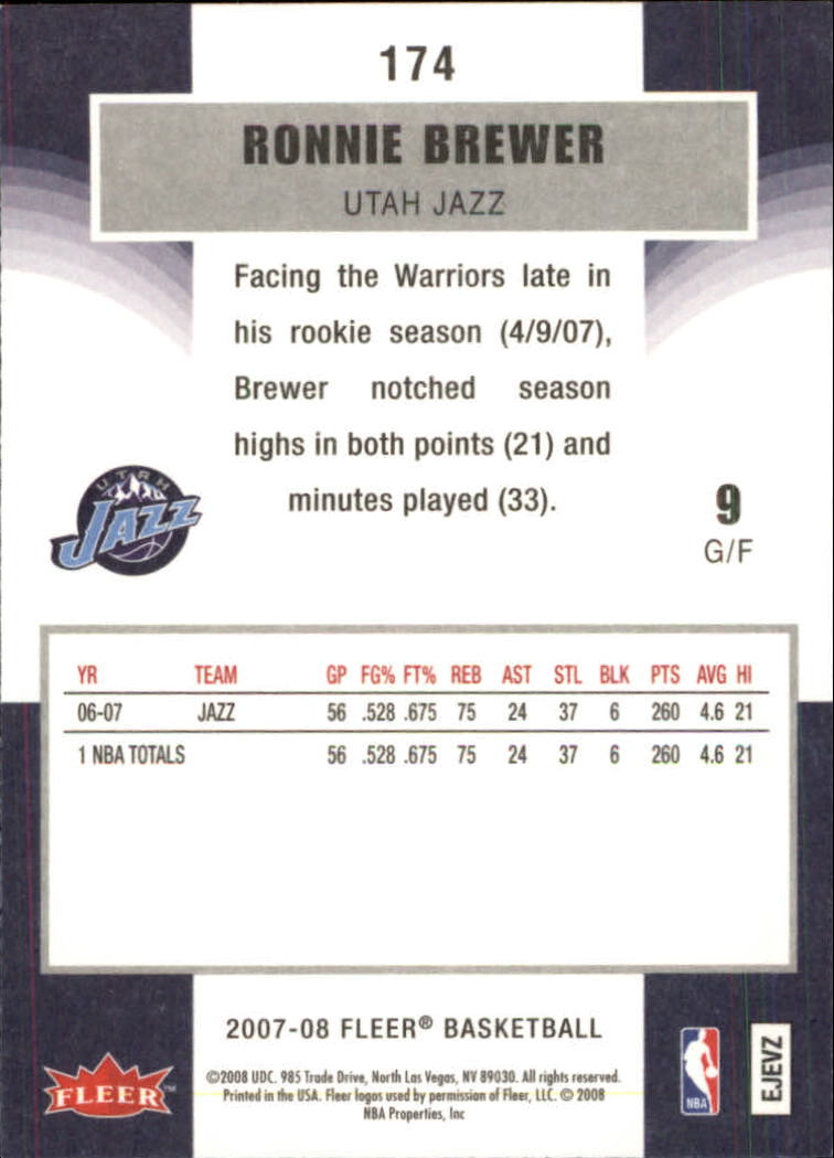 2007-08 Fleer Basketball (Pick Card From List) C3 11-24 - Picture 271 of 321